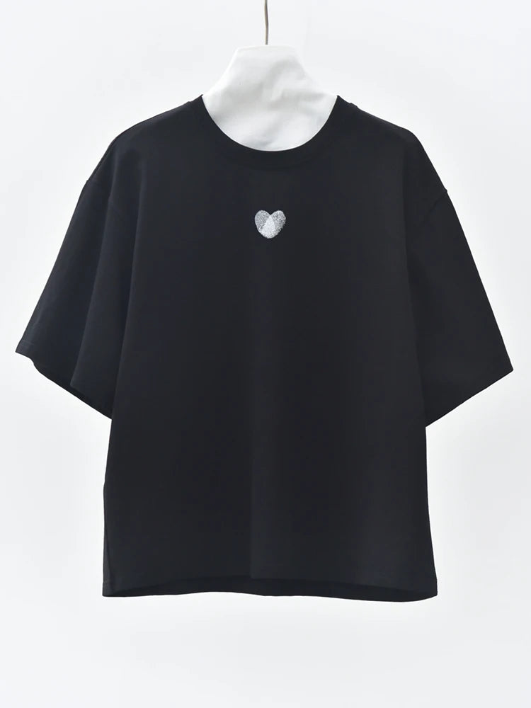 Minimal Heart Cotton T-Shirt-SimpleModerne