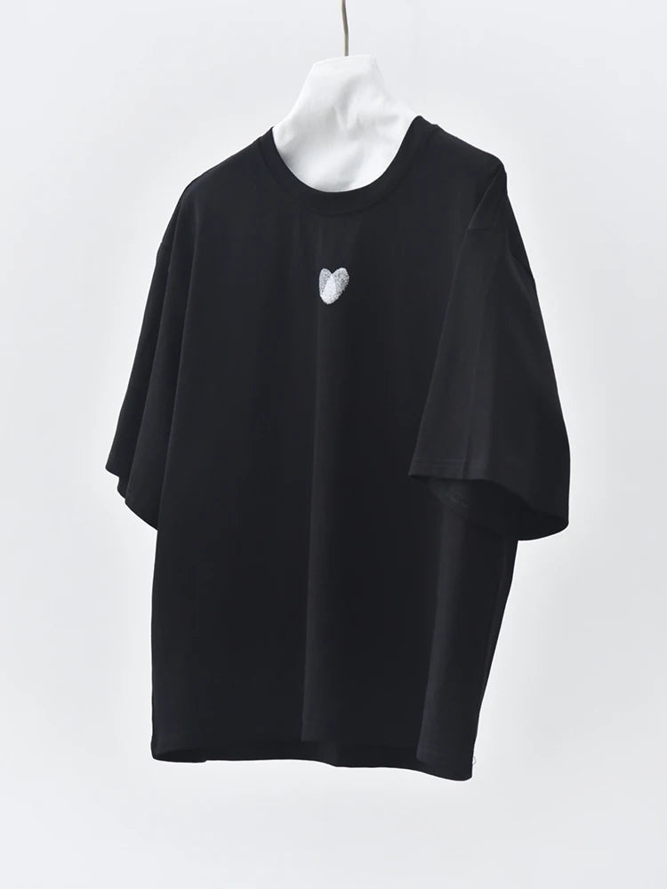 Minimal Heart Cotton T-Shirt-SimpleModerne