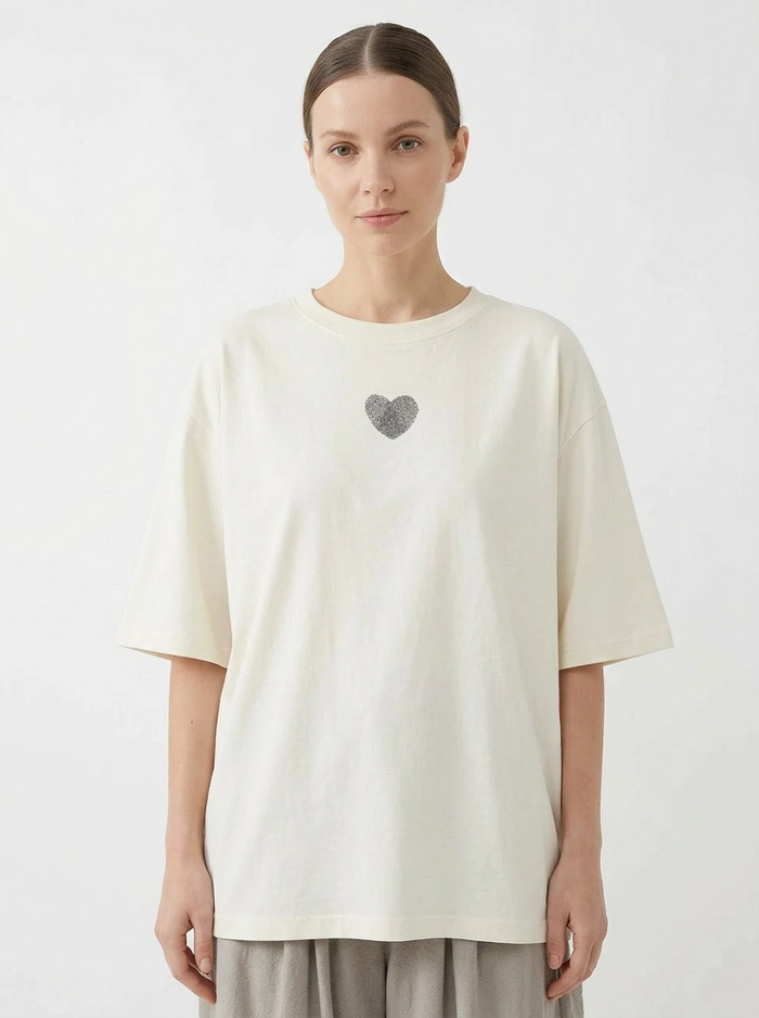 Minimal Heart Cotton T-Shirt-SimpleModerne
