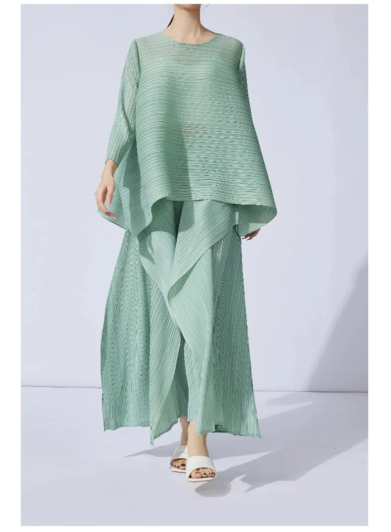 Mint Pleated Flow Tunic-SimpleModerne