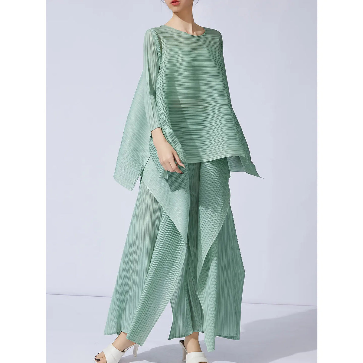 Mint Pleated Flow Tunic-SimpleModerne