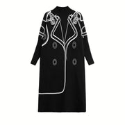 Miss Office Clown Knitted Pullover Dress-SimpleModerne