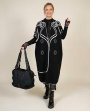 Miss Office Clown Knitted Pullover Dress-SimpleModerne