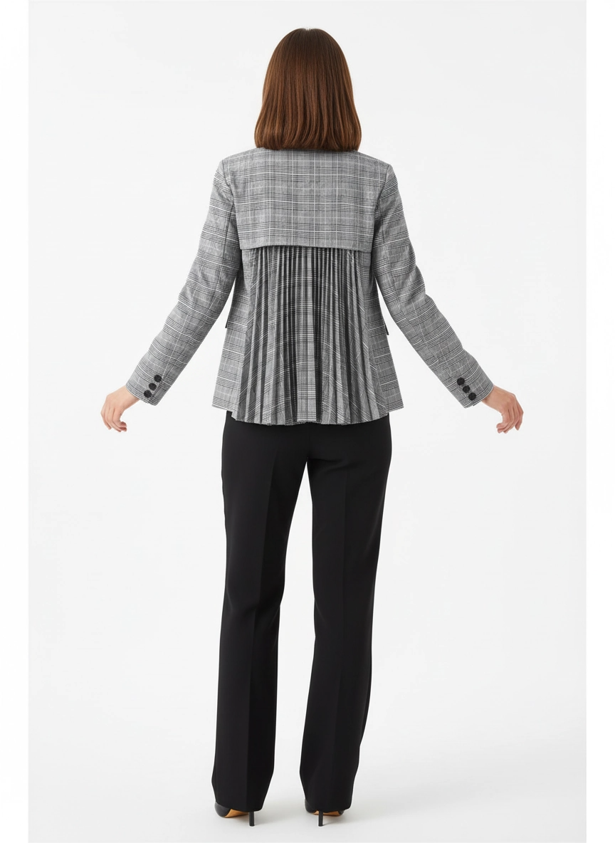 Miss Office Punk – Pleated Back Blazer-SimpleModerne