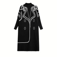 Miss Office Clown Knitted Pullover Dress-SimpleModerne
