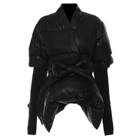 Lite Cotton Padded Jacket with Extra Long Sleeves - Black-SimpleModerne