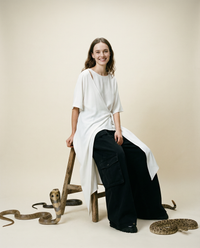 Casual Punk Irregular Design Maxi White Shirt-SimpleModerne