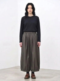Olive Pinstripe Balloon Trousers | Relaxed Wide Leg-SimpleModerne