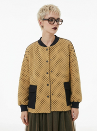 Textured Polka Dot Japanese Jacket-SimpleModerne