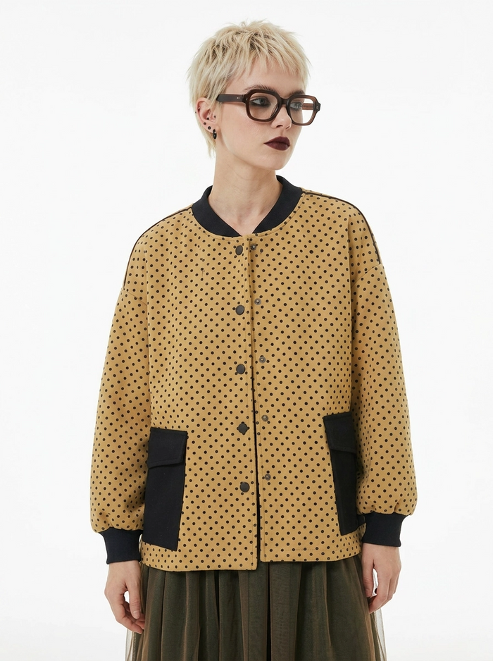 Textured Polka Dot Japanese Jacket-SimpleModerne