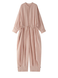 Oversized Drawstring Jumpsuit — Blush Pink-SimpleModerne