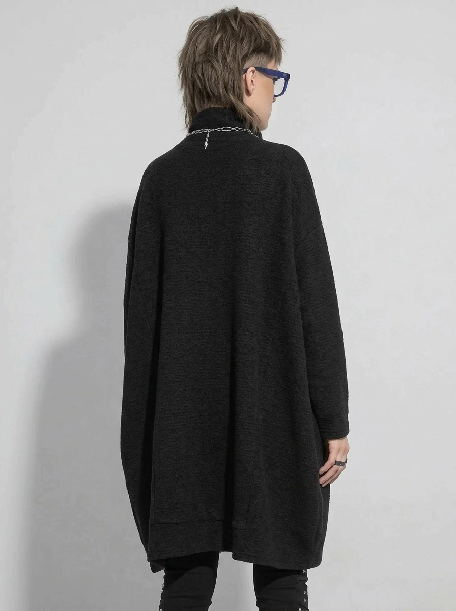 Oversized High-Neck Cocoon Pullover-SimpleModerne