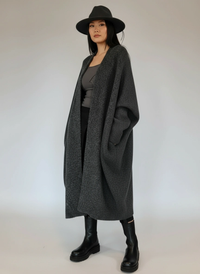 Oversized Knit Cardigan — Cool Charcoal Gray-SimpleModerne