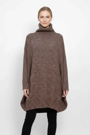 Oversized Turtleneck Pullover — Mocha Brown-SimpleModerne