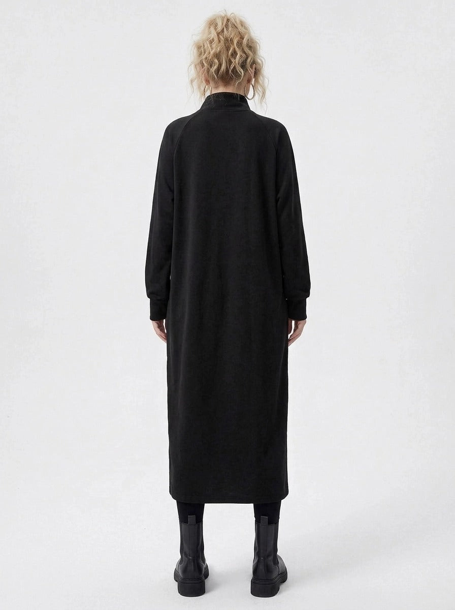 Zip It Black Turtleneck Pullover Dress-SimpleModerne