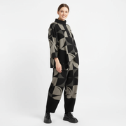 Oversized Geometric Print Two-Piece Set – Relaxed Fit Knit Lounge Wear-SimpleModerne