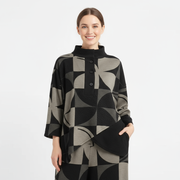 Oversized Geometric Print Two-Piece Set – Relaxed Fit Knit Lounge Wear-SimpleModerne