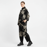 Oversized Geometric Print Two-Piece Set – Relaxed Fit Knit Lounge Wear-SimpleModerne