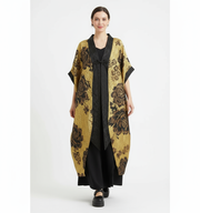 Golden Hour Crinkled Floral Cape Kimono – Dramatic Vintage Glamour-SimpleModerne