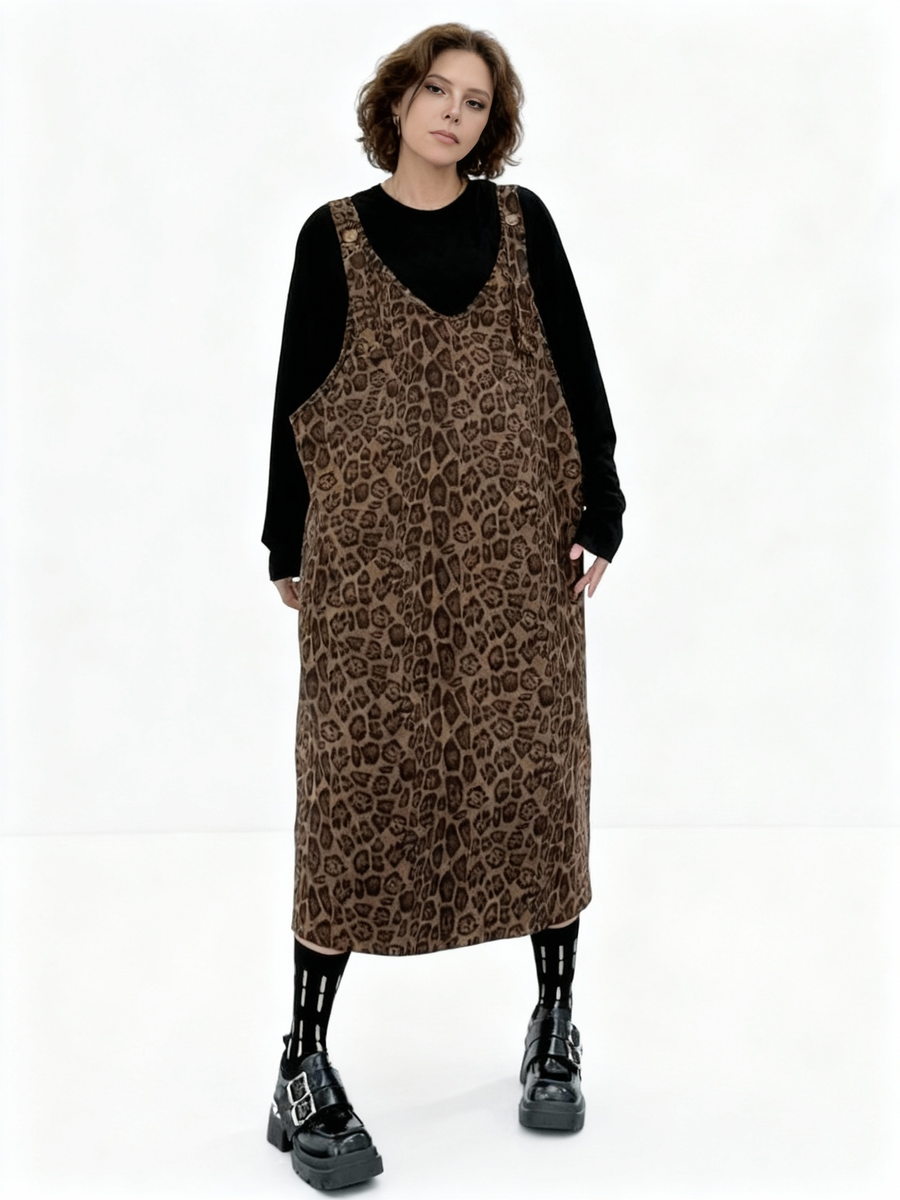 Wild Thing Leopard Sarafan Dress-SimpleModerne