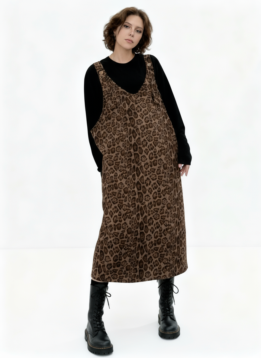 Wild Thing Leopard Sarafan Dress-SimpleModerne
