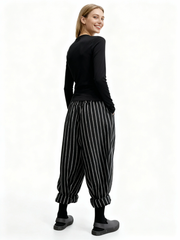 Jazz Up Striped Pattern Baloon Style Trousers