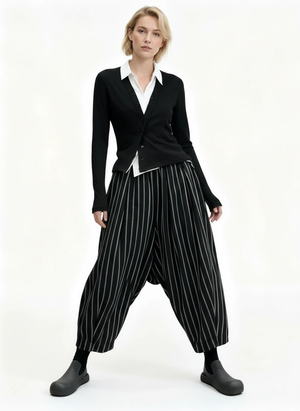 Jazz Up Striped Pattern Baloon Style Trousers