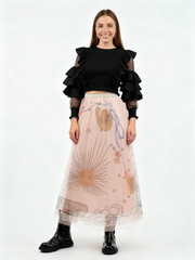 Simple Moderne SauleDu Layered Tulle Pink Skirt-SimpleModerne