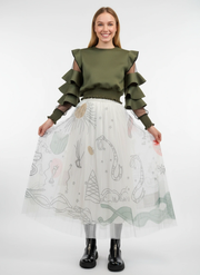 Simple Moderne SauleDu Layered Tulle Apricot Skirt-SimpleModerne