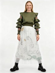 Simple Moderne SauleDu Layered Tulle Apricot Skirt-SimpleModerne