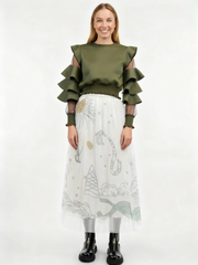 Simple Moderne SauleDu Layered Tulle Apricot Skirt-SimpleModerne