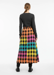 Denim & Textile Patchwork Skirt - 80's Pop-Inspired-SimpleModerne