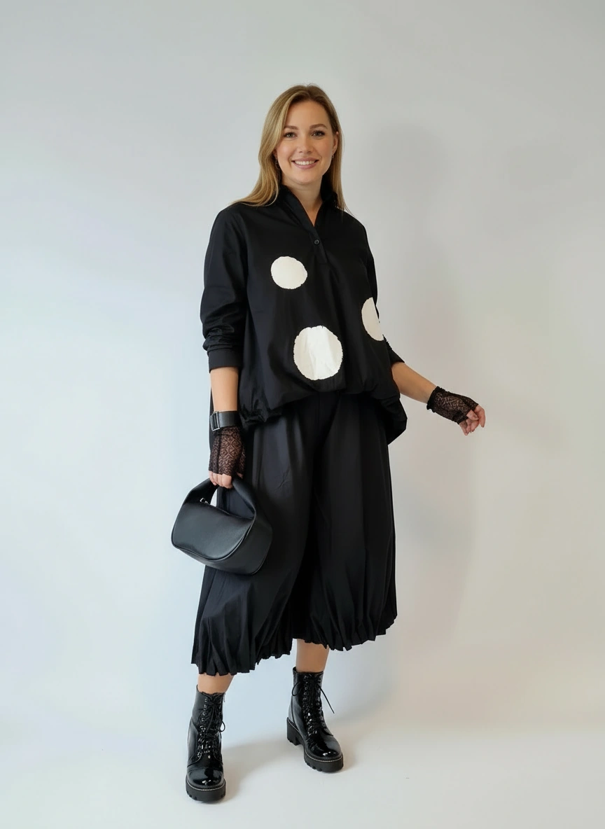 Jazz Up Maxi Polka Dot Shirt-SimpleModerne