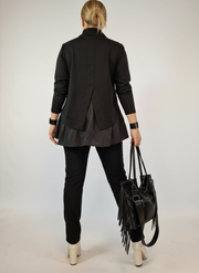 Emignute Asymmetrical Ruffled Sweatshirt-SimpleModerne