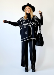 Jazz Up Blazer Imitation Knitted Sweater-SimpleModerne