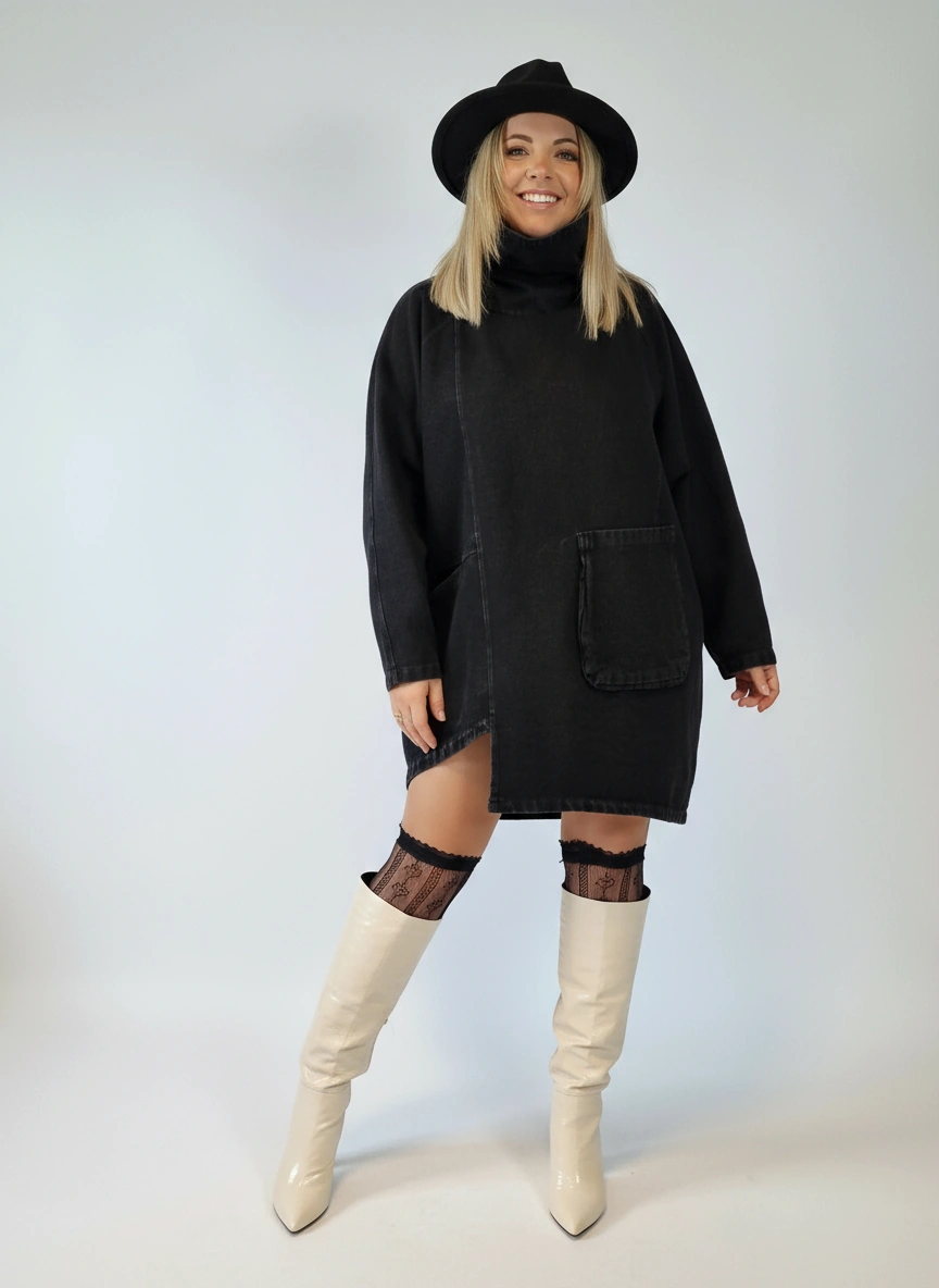 Urban Meets Urban Vintage Finish Denim Pullover-SimpleModerne