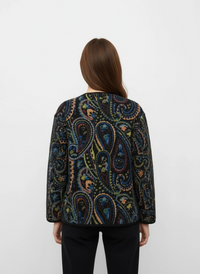 Vintage Paisley Zip Jacket – Casual Minimal Goth-SimpleModerne