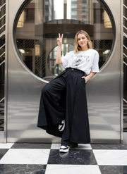Layered Wide Legged Trousers-SimpleModerne