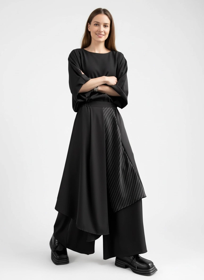 Jazz Up Wide Legged Layered Trousers-SimpleModerne