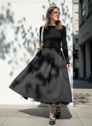 Gothic Flow Midi Skirt-SimpleModerne