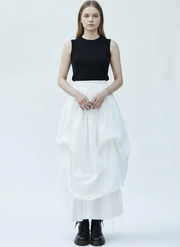 Layered Gothic Skirt – Black / White