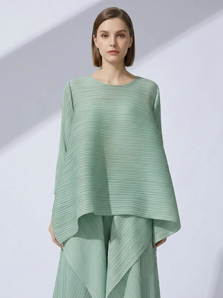 Mint Pleated Flow Tunic-SimpleModerne