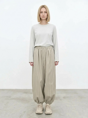 Sand Striped Relaxed Balloon Trousers