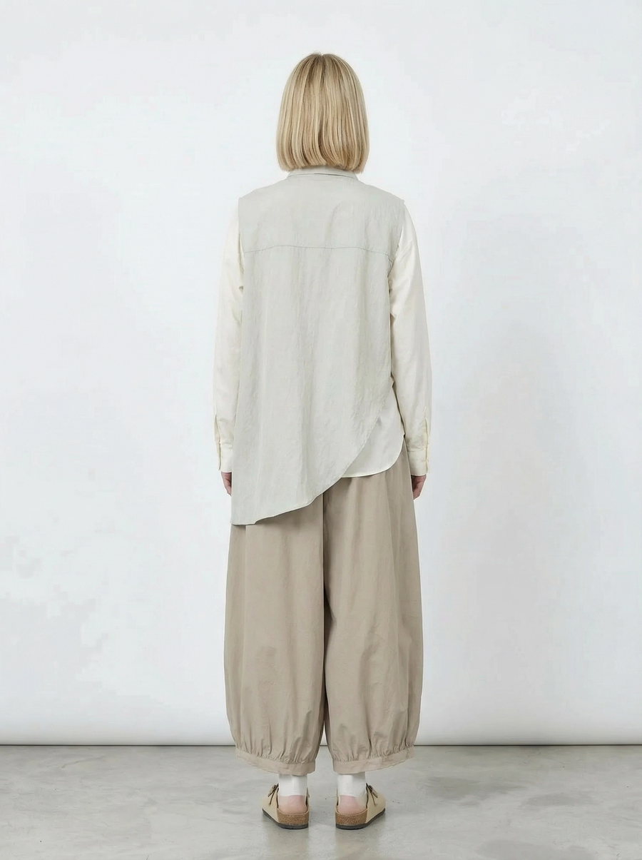 Relaxed Balloon Trousers – Soft Khaki-SimpleModerne