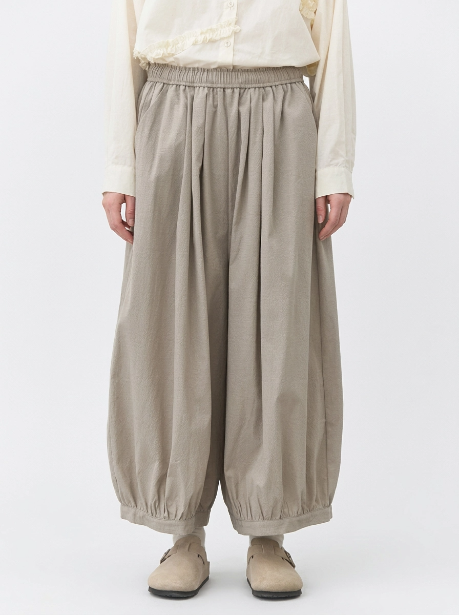 Relaxed Balloon Trousers – Soft Khaki-SimpleModerne