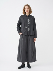 Playful Cat Print Shirt Blouse