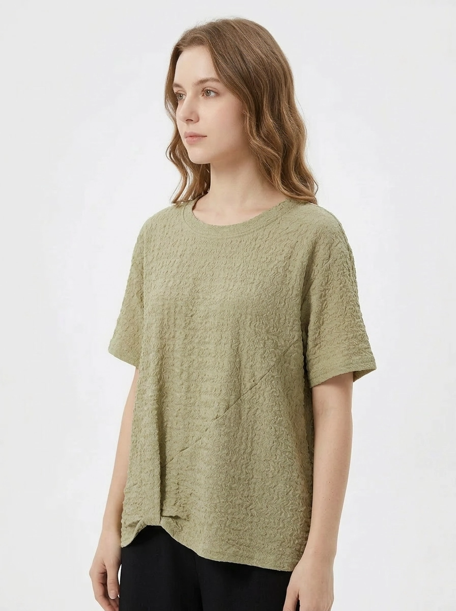 Textured Minimal Oversized T-Shirt-SimpleModerne