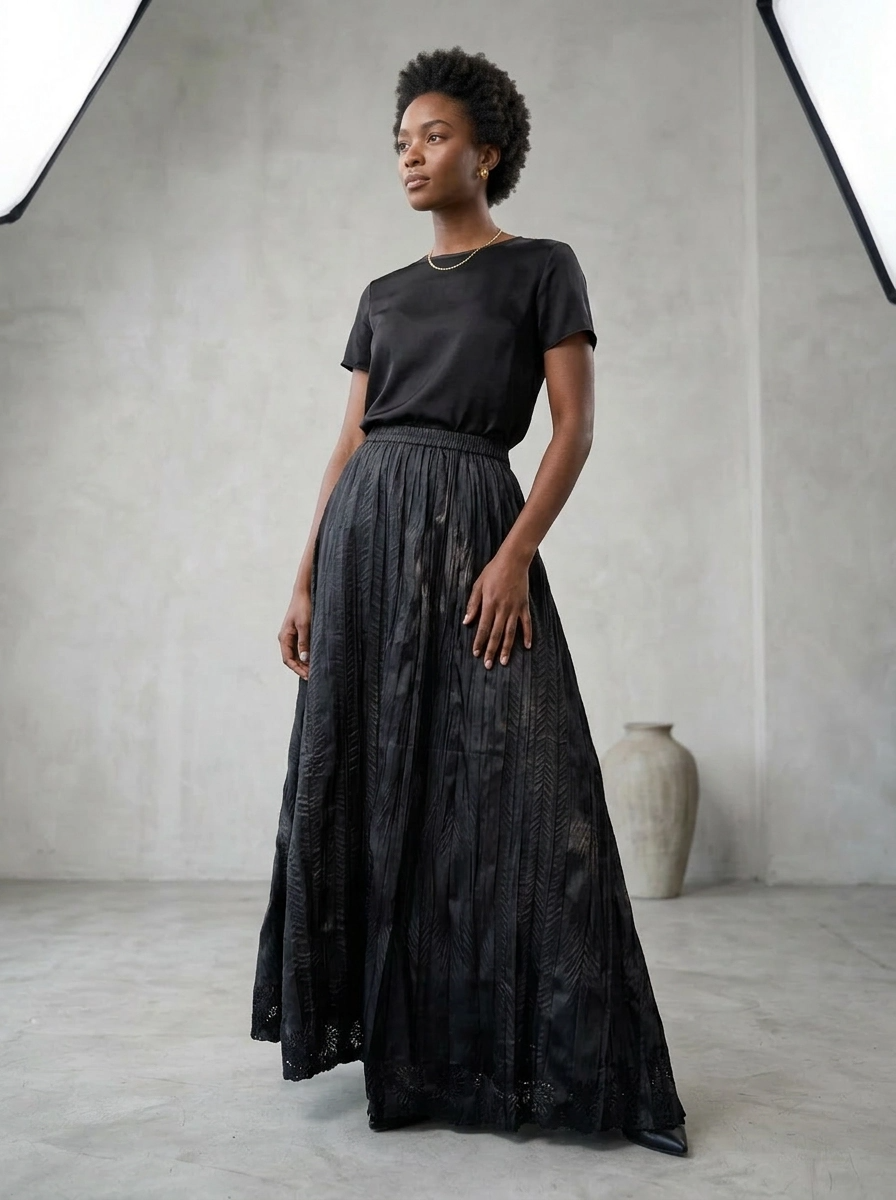 Dark Flow Gothic Pleated Skirt