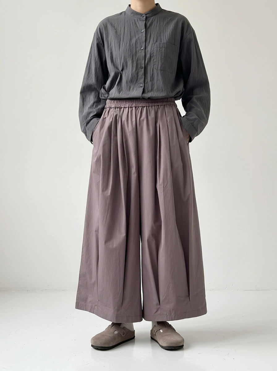 Balloon Volume Trousers – Dusty Plum