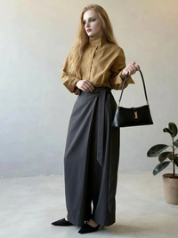 Shadow Wrap Trousers – Dusk Grey / Black-SimpleModerne